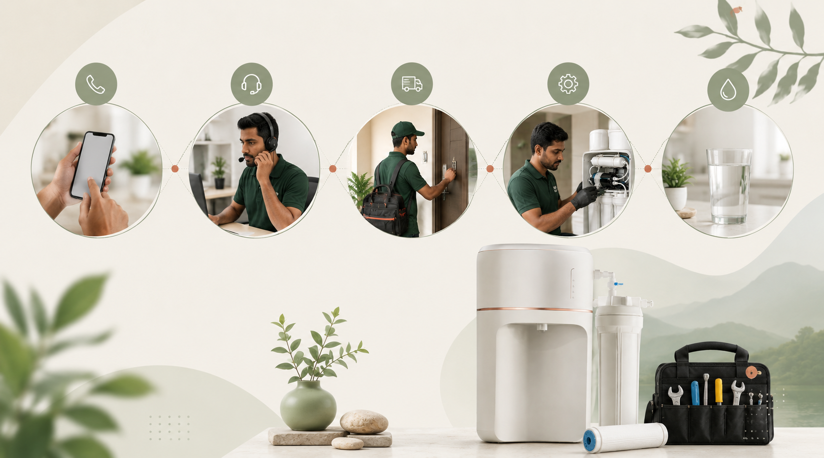 Prasad RO Service technician servicing a purifier unit